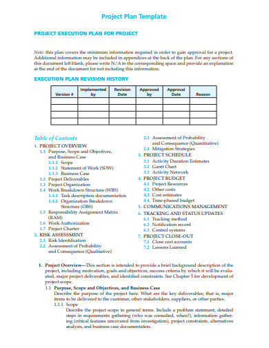 printable project plan template 