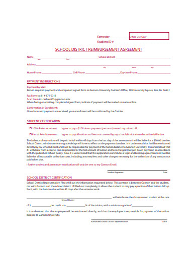 20  Reimbursement Agreement Templates PDF