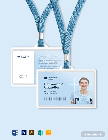 printable school id card
