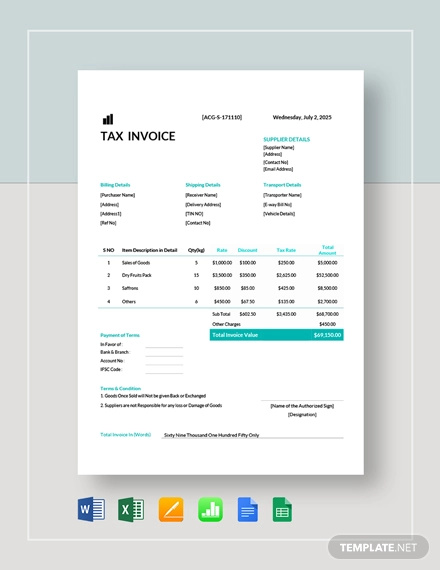 Free Printable Invoice Template - 35+ Free Word, Excel, PDF Documents ...