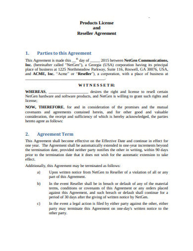 product reseller agreement template