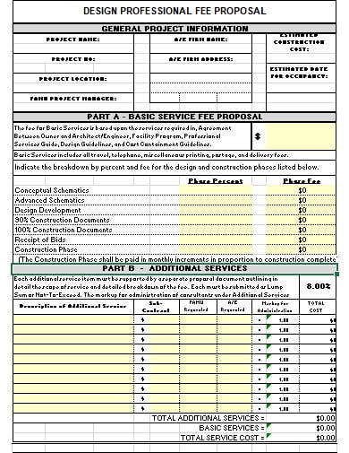 professional fee proposal template