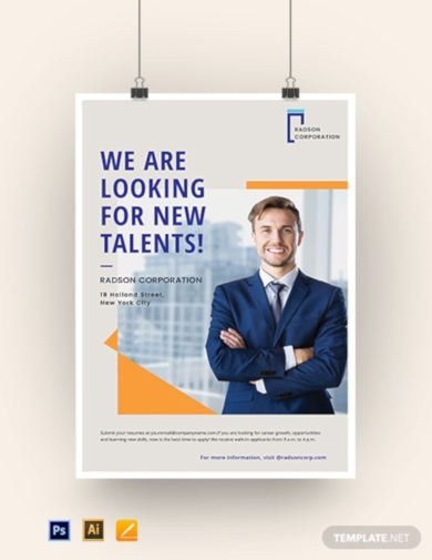 professional job advertisement poster template