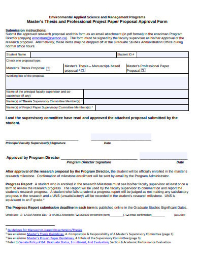 professional project paper proposal approval