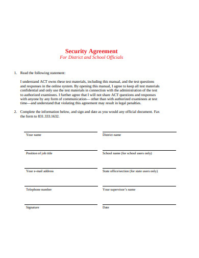 professional security agreement template