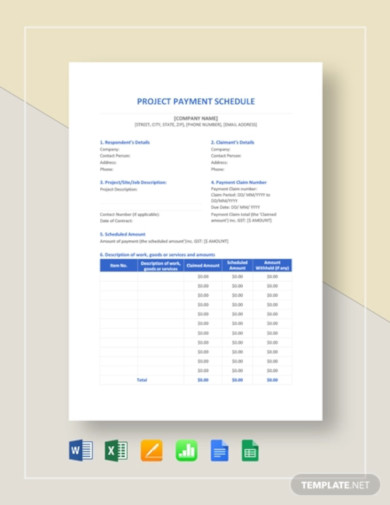 project-payment-scheldule-template