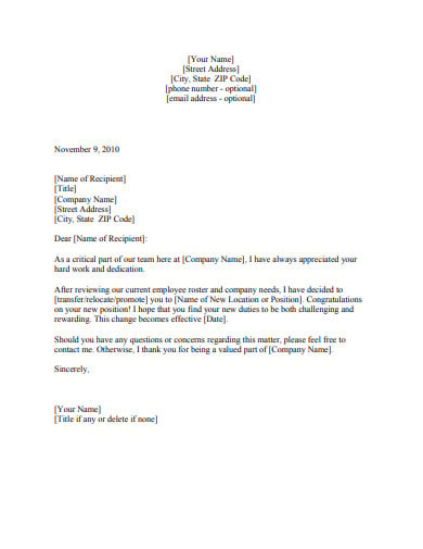 promotion confirmation letter template