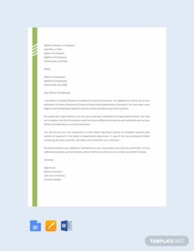 promotion letter from employer template