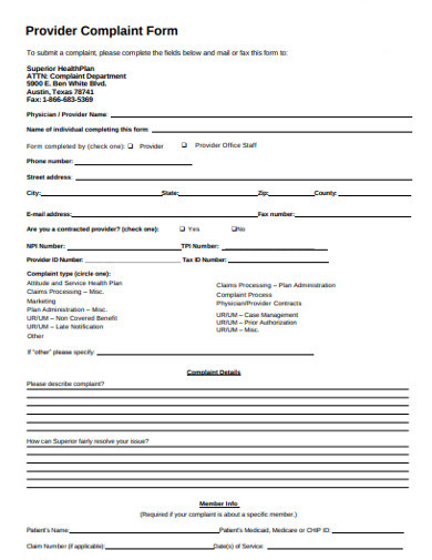 FREE 18+ Complaint Form Templates in PDF |MS Word | Pages | Docs