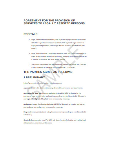 provision of services agreement example