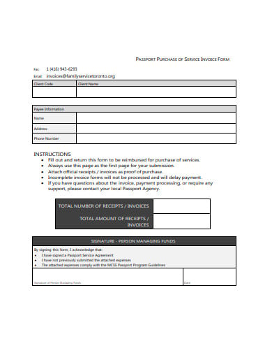 purchase of service invoice template