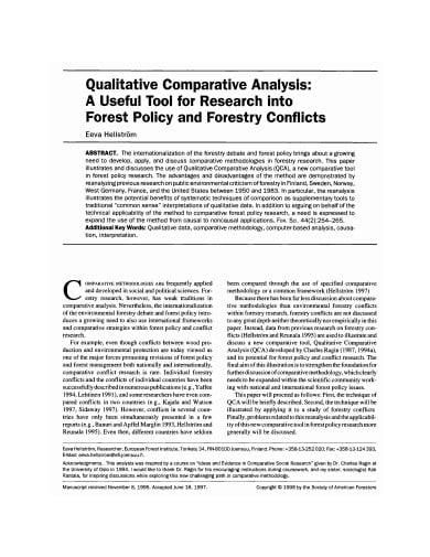 comparative research study example