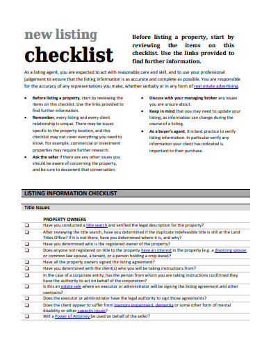 real-estate-agent-checklist-template