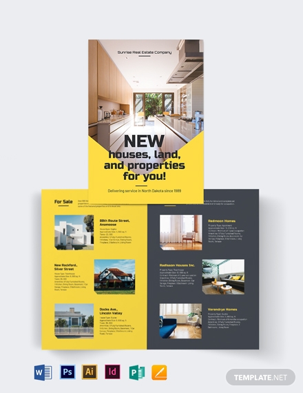 real estate company bi fold brochure