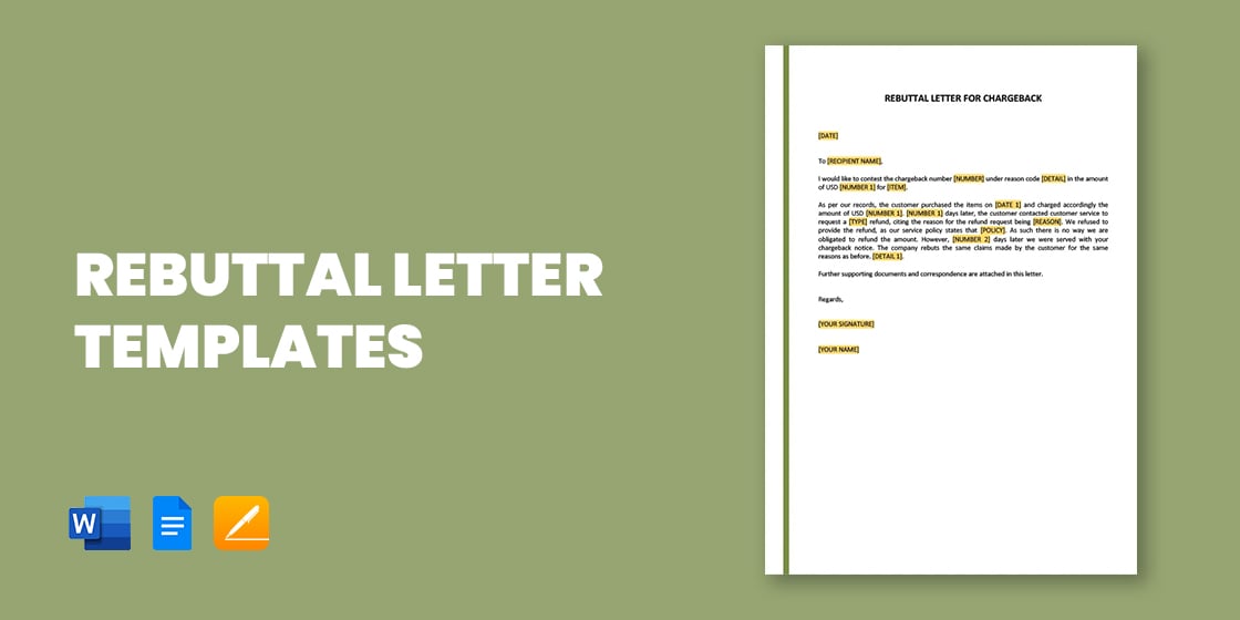 rebuttal letter templates