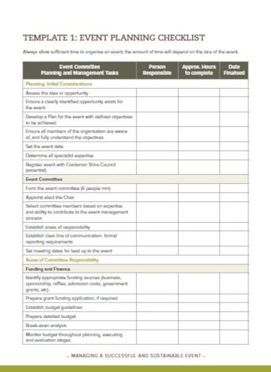 remarkable preparation checklist template