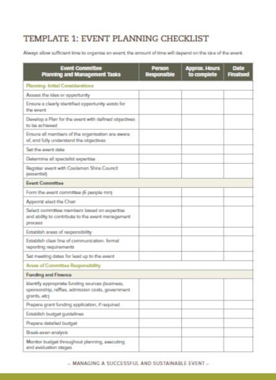 8+ Preparation Checklist Templates - PDF, Google Docs, Word, Pages