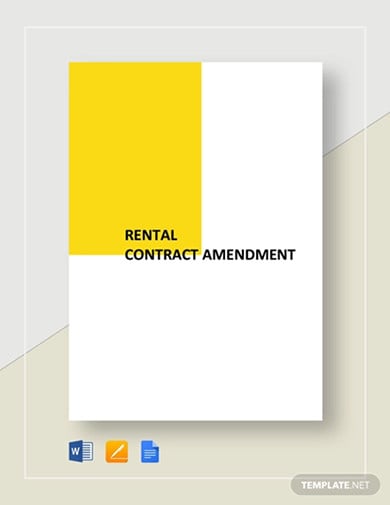 rental contract amendment template