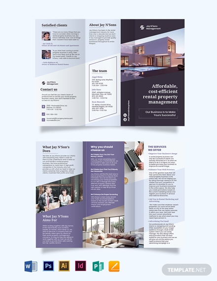 rental management tri fold brochure