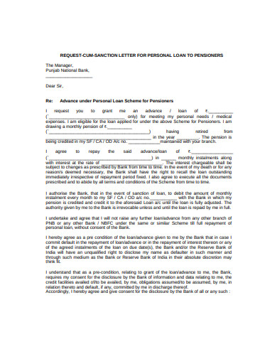 application letter for sanctioning bank loan