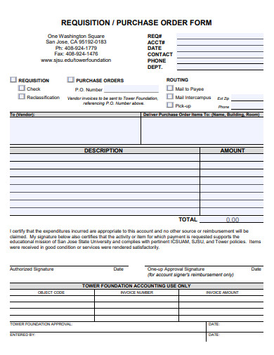 requisition purchase order form