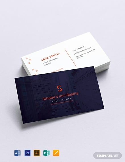 residential real estate business card template 440x570