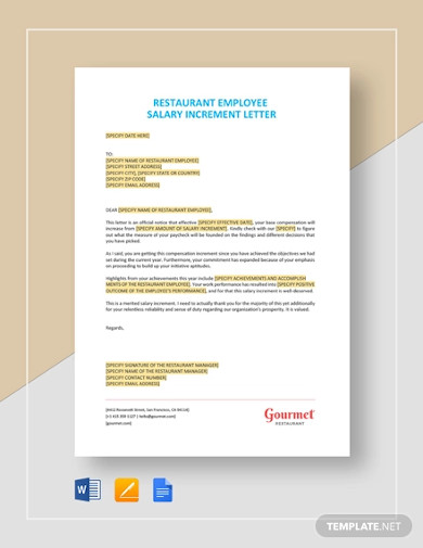 Salary Incremental Letter Template