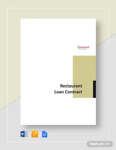 restaurant loan contract template
