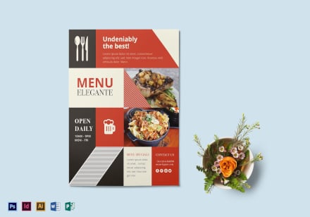 restaurant menu flyer