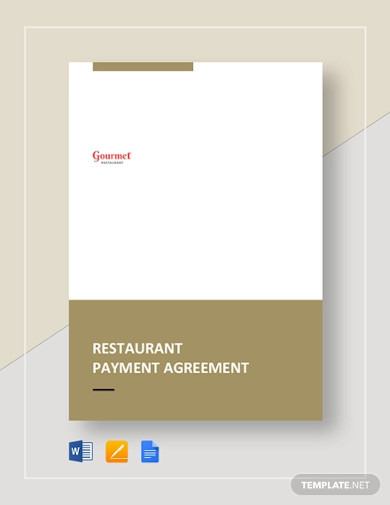 restaurant payment agreement template