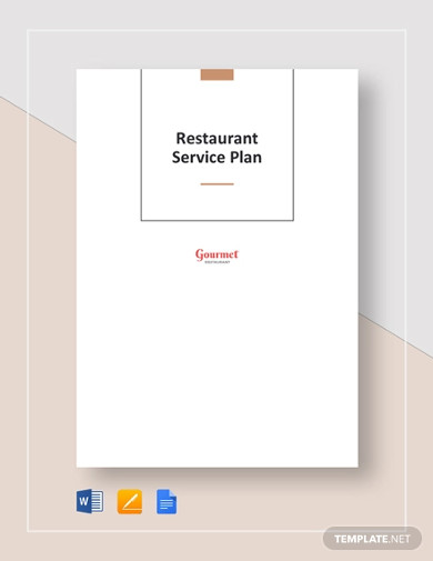 restaurant service plan template