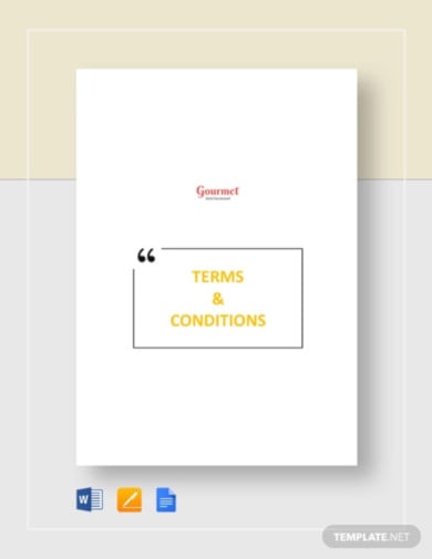 restaurant terms conditions template