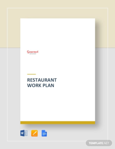 restaurant work plan template