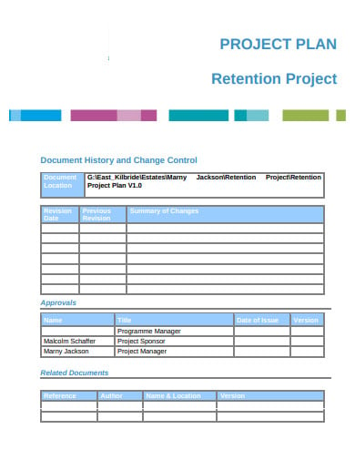 retention project plan template