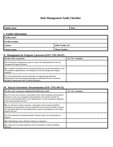 risk-management-audit-checklist