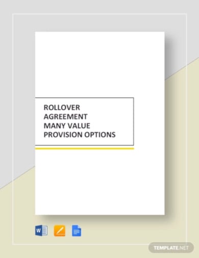 rollover agreement many value provision options