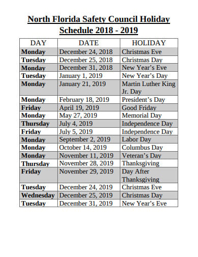 safety-council-holiday-schedule