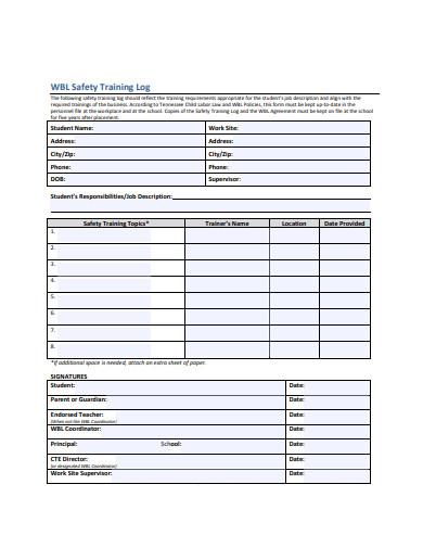 19  Training Log Templates in PDF
