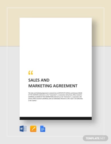 sales and marketing agreement template