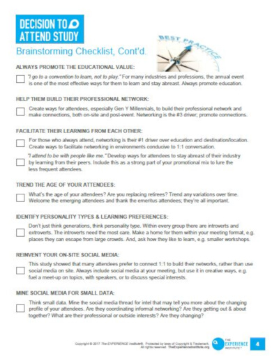 sample brainstorming checklist layout