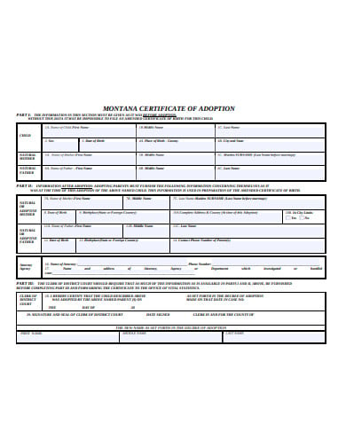 sample certificate of adoption format