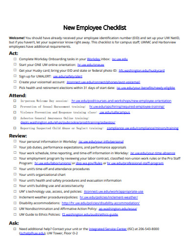 28+ Employee Checklist Templates in Google Docs | Word | Pages | PDF | XLS