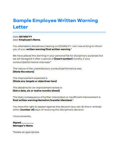 21+ Formal Warning Letter Templates in Google Docs | Word | Pages | PDF