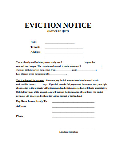 9 eviction notice templates in google docs word pages pdf free premium templates