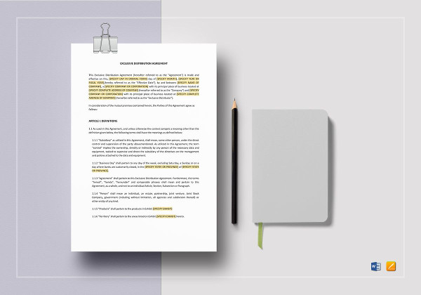 sample-exclusive-distribution-agreement-template