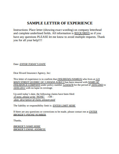 10+ Experience Letter Templates - Google Docs, Word, Pages, PDF | Free ...