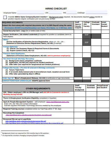 26+ Hiring Checklist Templates in Google Docs | Word | Pages | PDF | XLS