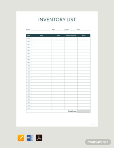 sample-inventory-list-template