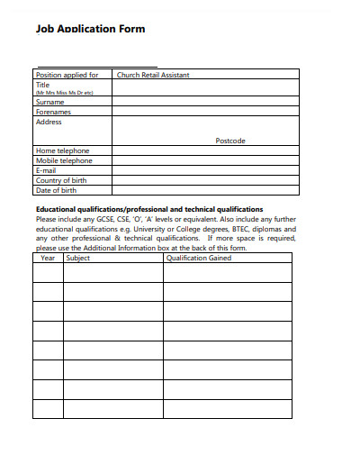 16+ Job Application Form Templates in Google Docs | Pages | MS Word | PDF