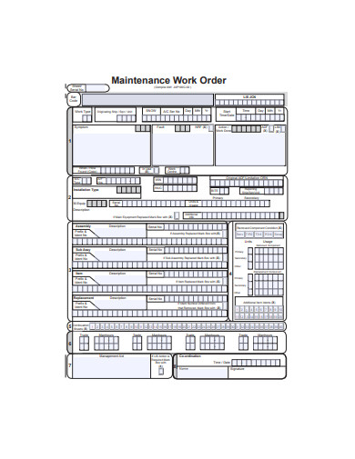 sample maintenance work order template